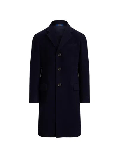 Polo Ralph Lauren Button Melton Topcoat In Blue
