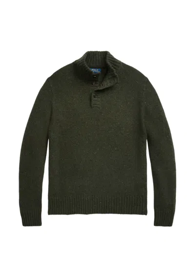 Polo Ralph Lauren Button Mock-neck Sweater In Green