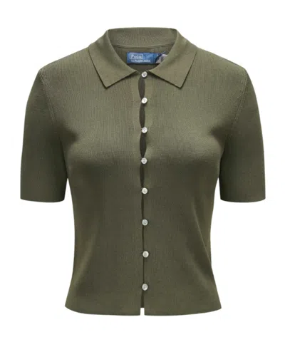 Polo Ralph Lauren Button Short-sleeve Top In Green