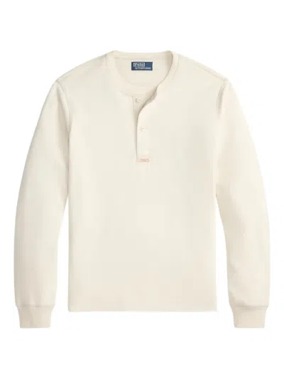 Polo Ralph Lauren Button Sweatshirt In Neutral