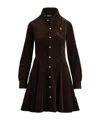 Polo Ralph Lauren Cotton Corduroy A-line Shirtdress In Burgundy