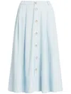Polo Ralph Lauren Button-up Cotton Full Skirt In Blue