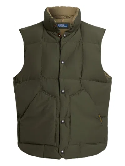 Polo Ralph Lauren Button-up Gilet In Green