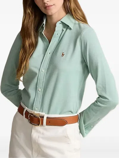 Polo Ralph Lauren Button-up Long-sleeve Shirt In Green