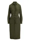 Polo Ralph Lauren Button-up Shirt Midi Dress In Green