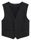 Polo Ralph Lauren Button-up Waistcoat In Black