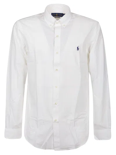 Polo Ralph Lauren Button-down Long Sleeve Sport Stretch Cotton Casual Shirt In White