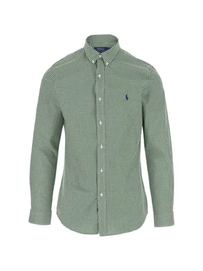 Polo Ralph Lauren Stretch Cotton Checked Shirt In Green