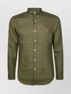 Polo Ralph Lauren Olive Green Cotton Shirt With Signature Polo Pony Motif
