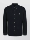 Polo Ralph Lauren Black Shirt With Button-down Collar And Pony Embroidery On The Front