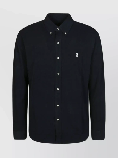 Polo Ralph Lauren Long Sleeve Sport Shirt In Aviator Navy