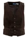 Polo Ralph Lauren Buttoned Corduroy Waistcoat In Brown