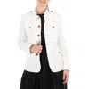 Polo Ralph Lauren Buttoned Cotton Jacquard Blazer In White