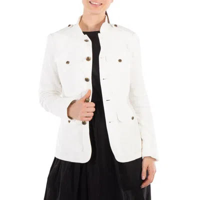 Polo Ralph Lauren Buttoned Cotton Jacquard Blazer In White