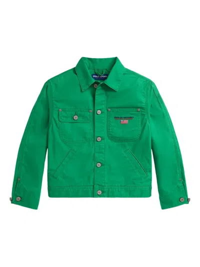 Polo Ralph Lauren Kids' Buttoned Denim Utility Jacket In Green