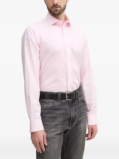 Polo Ralph Lauren Buttoned Logo-embroidered Shirt In Pink