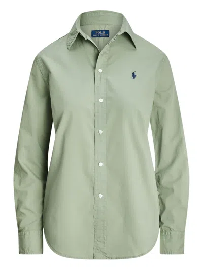 Polo Ralph Lauren Buttoned Long-sleeve Shirt In Green