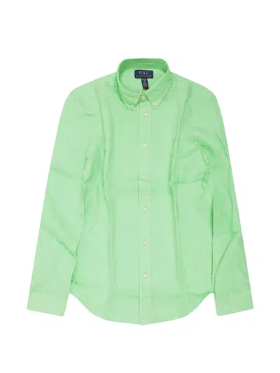 Polo Ralph Lauren Buttoned Long-sleeve Shirt In Green