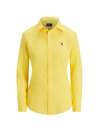 Polo Ralph Lauren Classic Fit Linen Button-up Shirt In Yellow