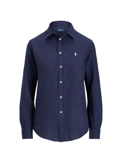 Polo Ralph Lauren Buttoned Long-sleeve Shirt In Blue