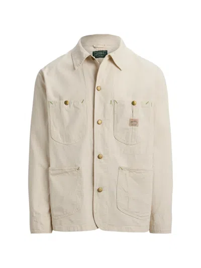 Polo Ralph Lauren Buttoned Patch-pocket Jacket In Neutral