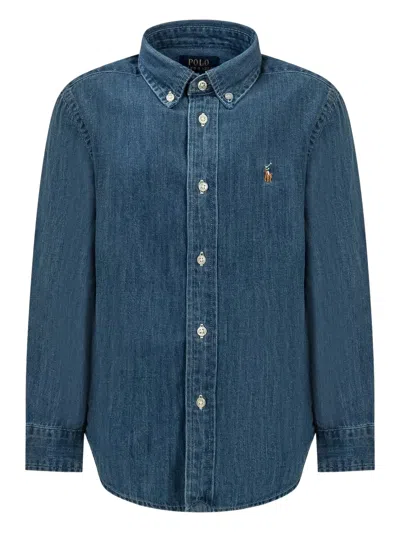 Polo Ralph Lauren Kids' Buttoned Shirt In Blue