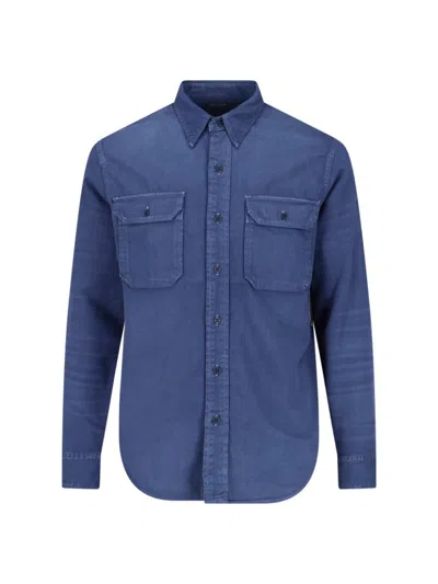 Polo Ralph Lauren Buttoned Sleeved Shirt In Blue