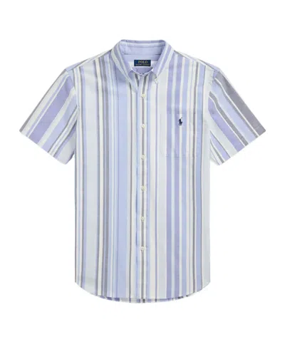Polo Ralph Lauren Buttoned Striped Decorated Shirt With Long Sleeves In Blue