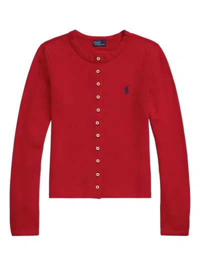 Polo Ralph Lauren Buttoned-up Long-sleeve Cardigan In Red
