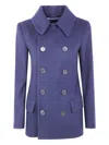 Polo Ralph Lauren Buttoned Wool-blend Peacoat In Purple