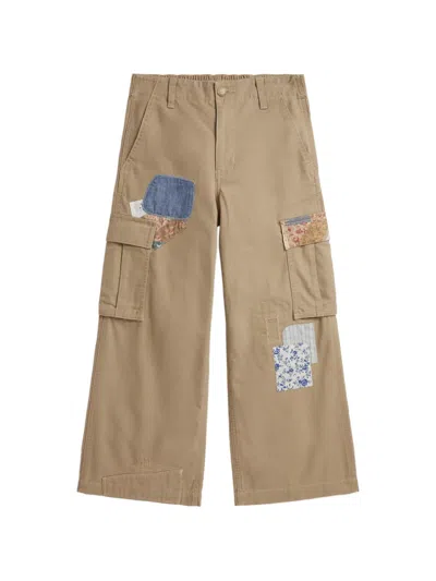 Polo Ralph Lauren Kids' Button-fastening Cargo Pants In Brown