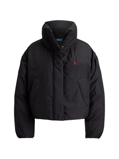 Polo Ralph Lauren Button-fastening Puffer Jacket In Black