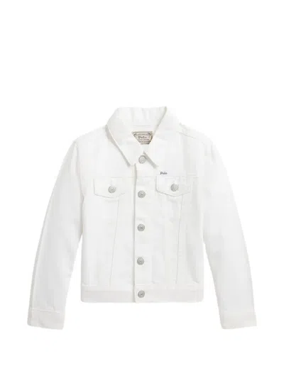 Polo Ralph Lauren Kids' Button-up Denim Jacket In White