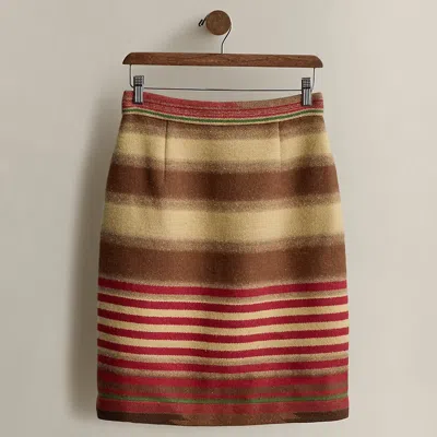 Polo Ralph Lauren C. 1990 Striped Wool Skirt In Multi