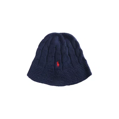 Pre-owned Polo Ralph Lauren Cable Bucket Hat 'hunter Navy' | Blue | Women's Size Onesize