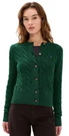 Polo Ralph Lauren Wool And Cashmere Cable-knit Cardigan In Green