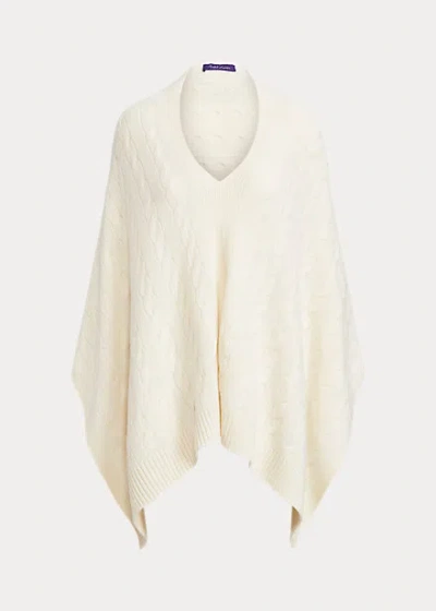 Polo Ralph Lauren Cable Cashmere Poncho Scarf In Black