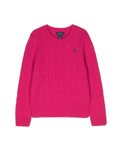Polo Ralph Lauren Cable Cn Sweater Pullover In Pink
