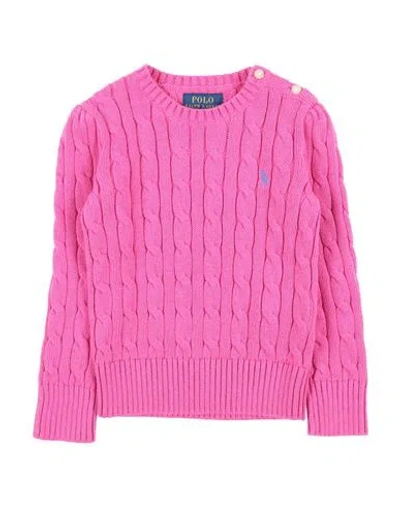 Polo Ralph Lauren Babies'  Cable Cn-sweater-pullover Toddler Girl Sweater Magenta Size 5 Cotton