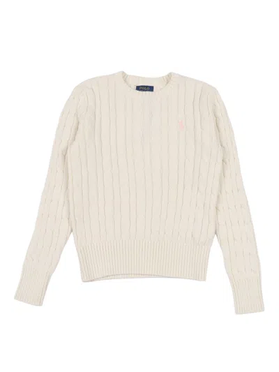 Polo Ralph Lauren Cable Cn Sweater Pullover In Neutral