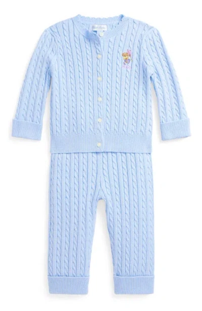 POLO RALPH LAUREN RALPH LAUREN CABLE COTTON CARDIGAN & PANTS SET
