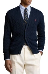 Polo Ralph Lauren Cable Cotton Cardigan In Hunter Navy
