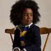 Polo Ralph Lauren Kids' Cable Cotton Hooded Full-zip Sweater In Rl Navy