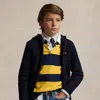Polo Ralph Lauren Kids' Cable Cotton Hooded Full-zip Sweater In Rl Navy