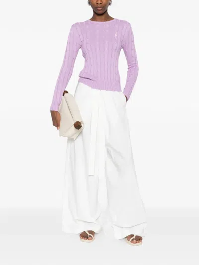 Polo Ralph Lauren Cable Cotton Sweater In Pink