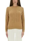 Polo Ralph Lauren Maglia A Trecce In Brown