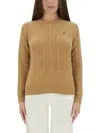 Polo Ralph Lauren Maglia A Trecce In Brown