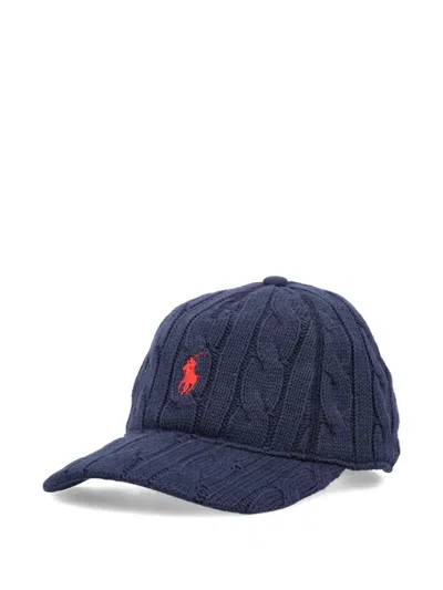 Polo Ralph Lauren Cable-knit Baseball Cap In Blue