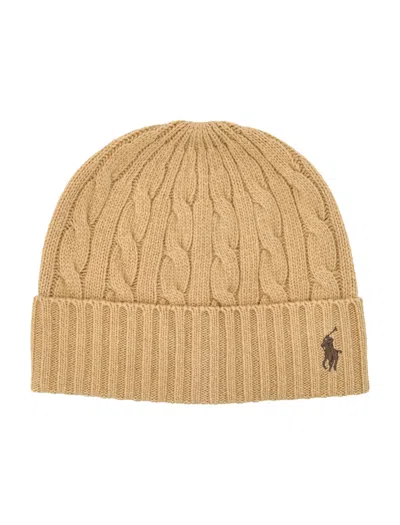 Polo Ralph Lauren Cable Beanie In Camel