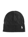 Polo Ralph Lauren Cable-knit Beanie Hat In Black